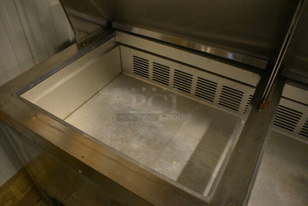 NICE! 2014 Leader Model ESLM72S/C Stainless Steel Commercial Cooler w/ 2 Lids and 3 Doors. 115 Volts, 1 Phase. 72x32x40. Tested and Working! - Image 5 of 11