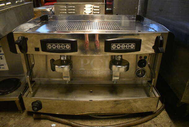 SWEET! Stainless Steel Commercial Countertop 2 Group Espresso Machine w/ 2 Steam Wands. 29x20x18 - Image 1 of 5