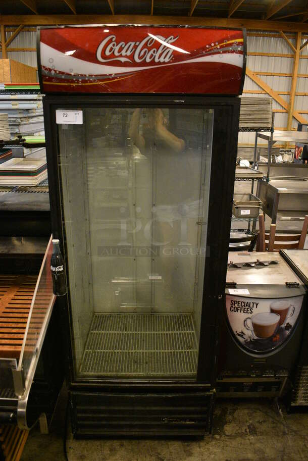 NICE! 2006 True Model GDM-26 Metal Commercial Single Door Reach In Cooler Merchandiser. 115 Volts, 1 Phase. 30x30x79. Tested and Working!