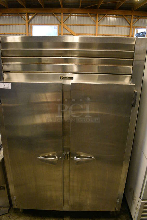 GREAT! Traulsen Stainless Steel Commercial 2 Door Reach In Cooler. 52x35x83. Tested and Powers On But Does Not Get Cold