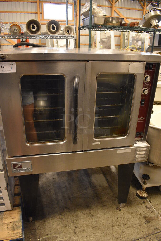 GORGEOUS! Southbend Stainless Steel Commercial Electric Powered Full Size Convection Oven w/ View Through Doors, Metal Oven Racks and Thermostatic Controls on Metal Legs. 38x37x52 - Image 1 of 7