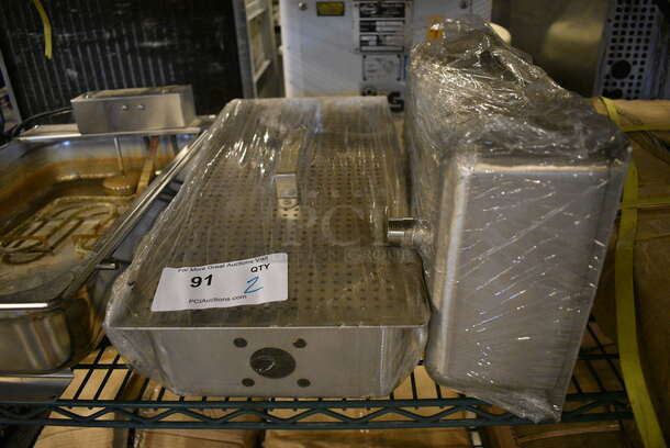 2 Metal Bins w/ Perforated Lids. 9x19x5.5. 2 Times Your Bid! - Image 1 of 3