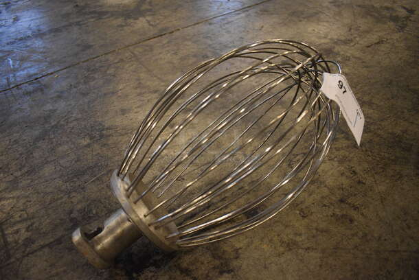 Metal Commercial 30 Quart Whisk Attachment for Hobart Mixer. 8x8x16