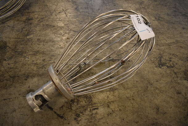 Metal Commercial 40 Quart Whisk Attachment for Hobart Mixer. 8x8x20