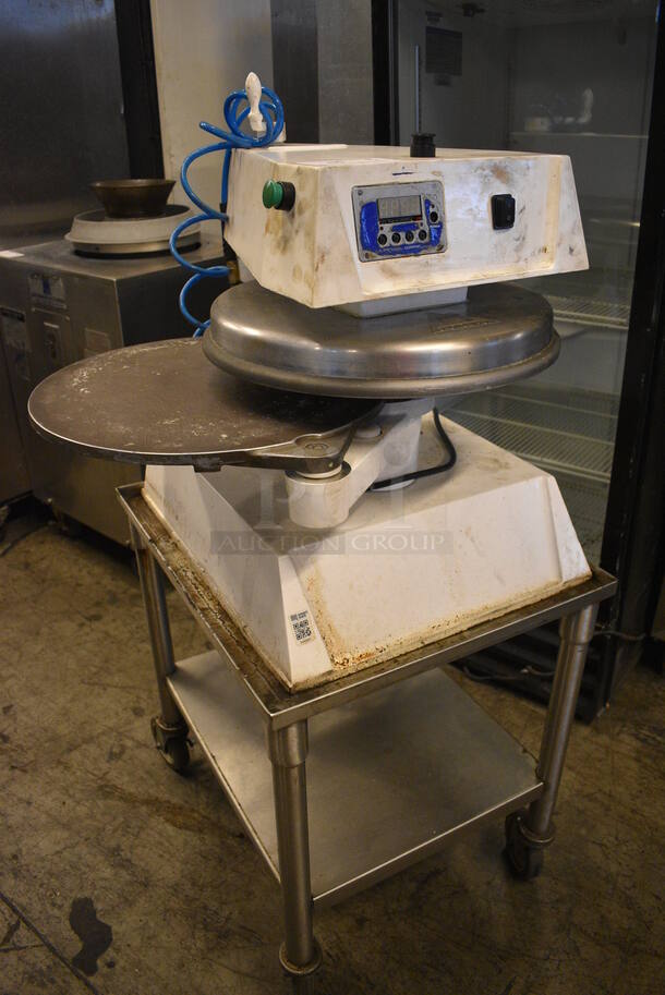 AMAZING! Doughpro Model DP1300 Metal Commercial Countertop Dough Press on Stainless Steel Equipment Stand w/ Commercial Casters. 120 Volts, 1 Phase. 19x23x26, 21x25x27. Tested and Working! - Image 8 of 11