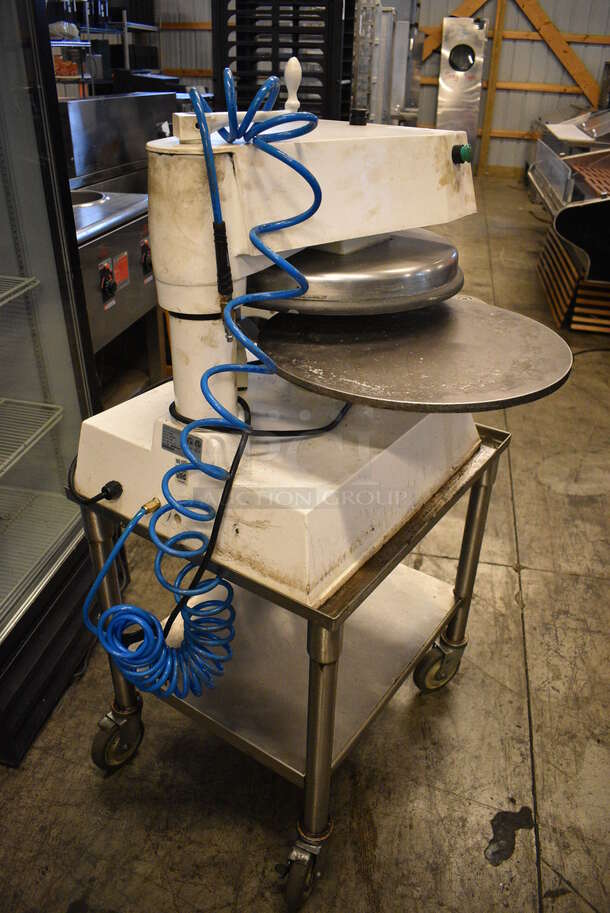 AMAZING! Doughpro Model DP1300 Metal Commercial Countertop Dough Press on Stainless Steel Equipment Stand w/ Commercial Casters. 120 Volts, 1 Phase. 19x23x26, 21x25x27. Tested and Working! - Image 9 of 11