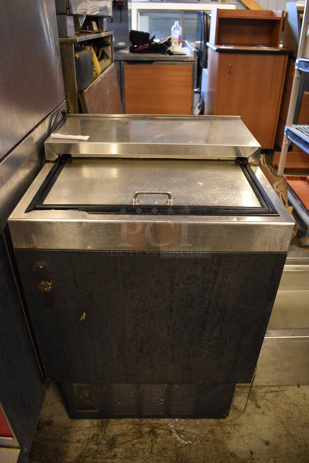 NICE! Glastender Model MF24-B1 Stainless Steel Commercial Back Bar Cooler w/ Sliding Lid. 115 Volts, 1 Phase. 24x24x34. Cannot Test - Unit Was Previously Hardwired - Image 1 of 6