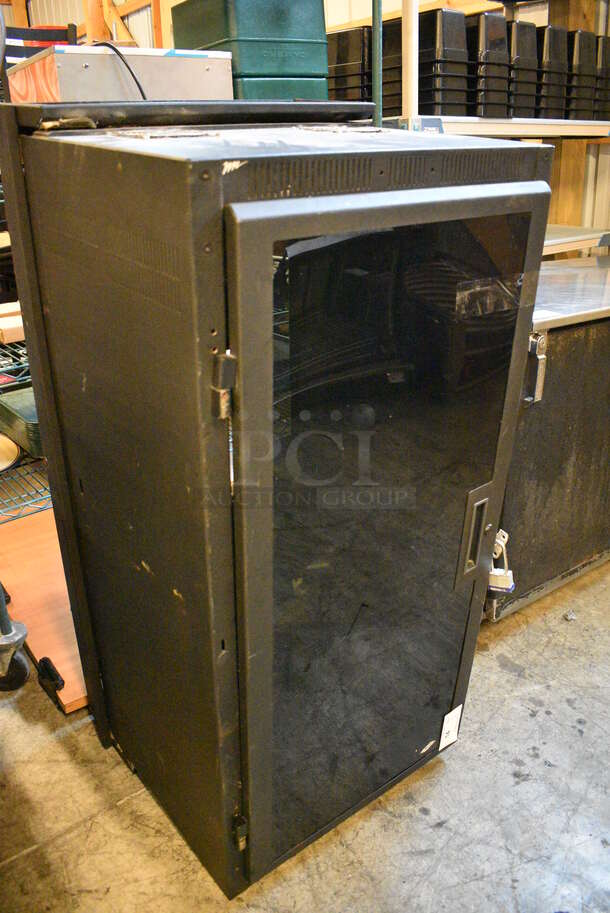 Black Metal AV Cabinet. 22.5x22.5x50 - Image 3 of 6