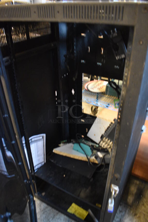 Black Metal AV Cabinet. 22.5x22.5x50 - Image 4 of 6