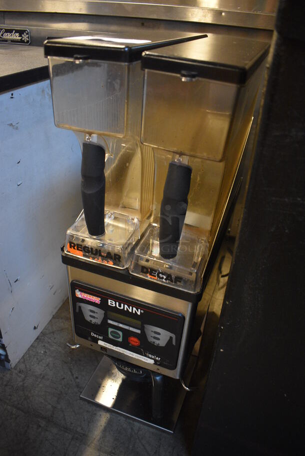 NICE! 2011 Bunn Model MHG Metal Commercial Countertop 2 Hopper Coffee Bean Grinder. 120 Volts, 1 Phase. 9x16x30. Tested and Working! - Image 2 of 6