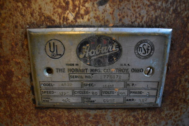 NICE! Hobart Model 4822 Metal Commercial Countertop Power Hub. 208 Volts, 3 Phase. 11x20x19 - Image 3 of 4
