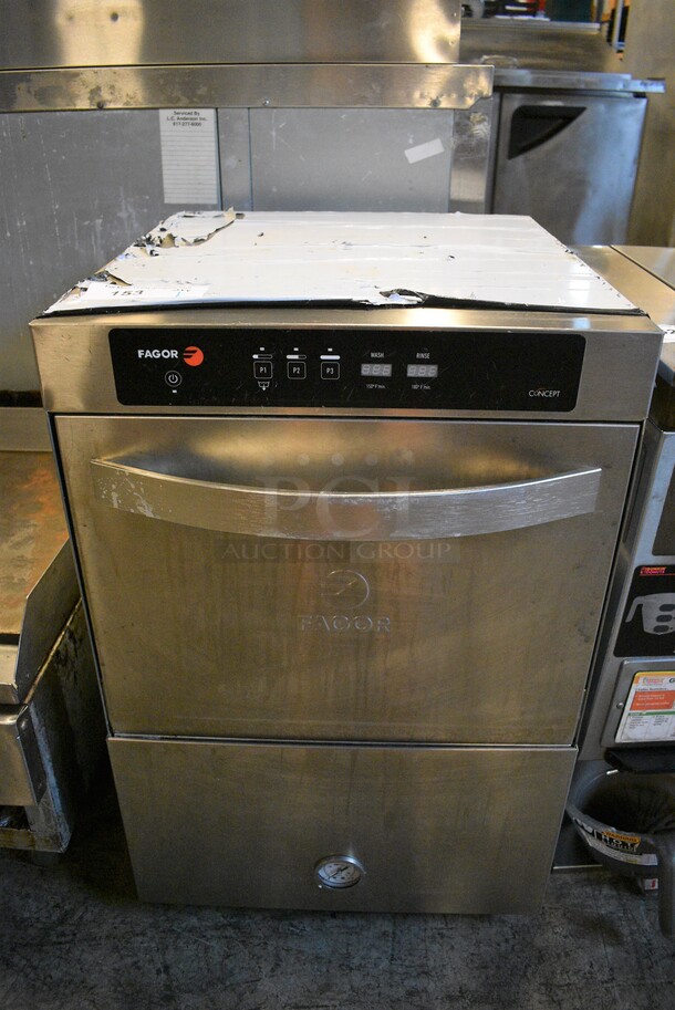 WOW! Fagor Model CO-402W DD Stainless Steel Commercial Undercounter Dishwasher. 208-240 Volts, 1 Phase. 18.5x21x29