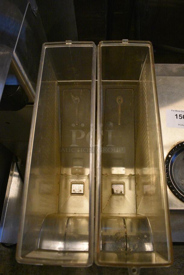 NICE! 2012 Bunn Model MHG Metal Commercial Countertop 2 Hopper Coffee Bean Grinder. No Lids. 120 Volts, 1 Phase. 9x16x30. Tested and Working! - Image 4 of 5