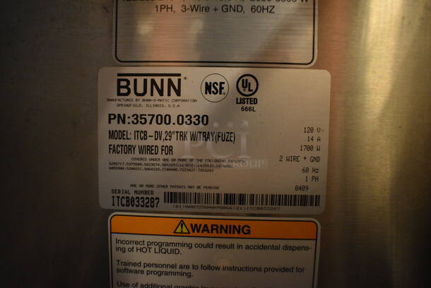 NICE! 2009 Bunn Model ITCB-DV Stainless Steel Commercial Countertop Iced Tea Machine w/ Poly Brew Basket. 120 Volts, 1 Phase. 10x24x34 - Image 5 of 5