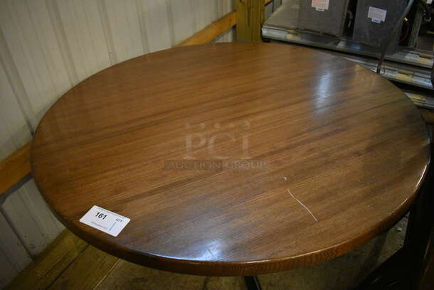 Wood Pattern Round Table on Black Metal Table Base. 48x48x30 - Image 2 of 3