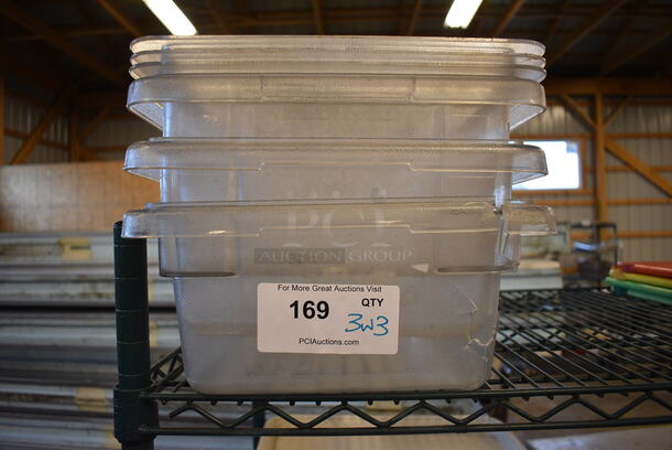 3 Clear Poly Bins w/ 3 Lids. 12x18x6. 3 Times Your Bid! - Image 1 of 2