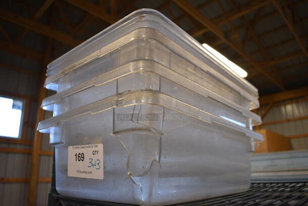 3 Clear Poly Bins w/ 3 Lids. 12x18x6. 3 Times Your Bid! - Image 2 of 2