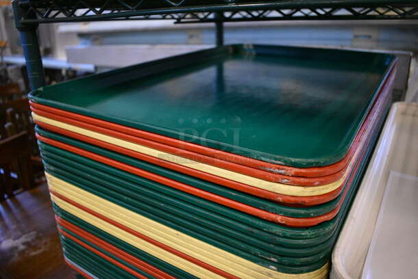 10 Various Colored Trays. Stock Picture - Cosmetic Condition May Vary. 18x26x1. 10 Times Your Bid! - Image 2 of 3