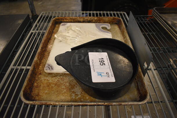 ALL ONE MONEY! Lot of Various Items In Half Size Metal Baking Pan! Includes 13x18x1 - Image 2 of 2