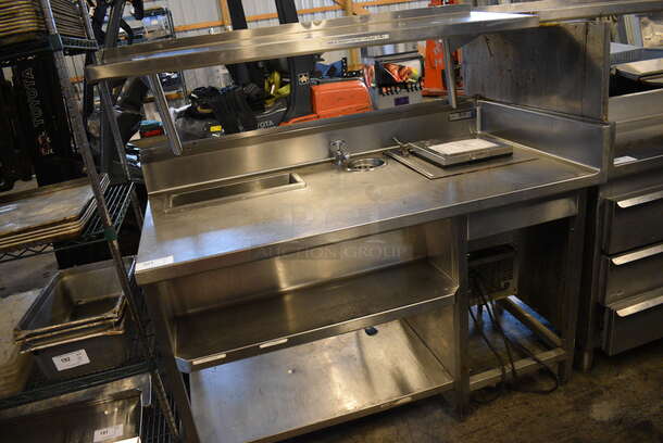 Stainless Steel Commercial Counter w/ Freezer Bin, Undershelf and Overshelf. 60x38x59. Tested and Powers On But Does Not Get Cold - Image 2 of 8
