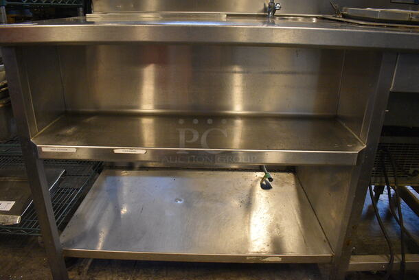 Stainless Steel Commercial Counter w/ Freezer Bin, Undershelf and Overshelf. 60x38x59. Tested and Powers On But Does Not Get Cold - Image 3 of 8