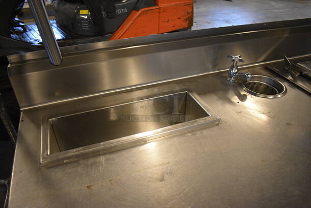 Stainless Steel Commercial Counter w/ Freezer Bin, Undershelf and Overshelf. 60x38x59. Tested and Powers On But Does Not Get Cold - Image 4 of 8