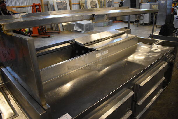 Stainless Steel Commercial Pizza Prep Table w/ 6 Drawers, Steam Well and Overshelf. 90x38x59. Does Not Come w/ Remote Compressor - Image 2 of 8