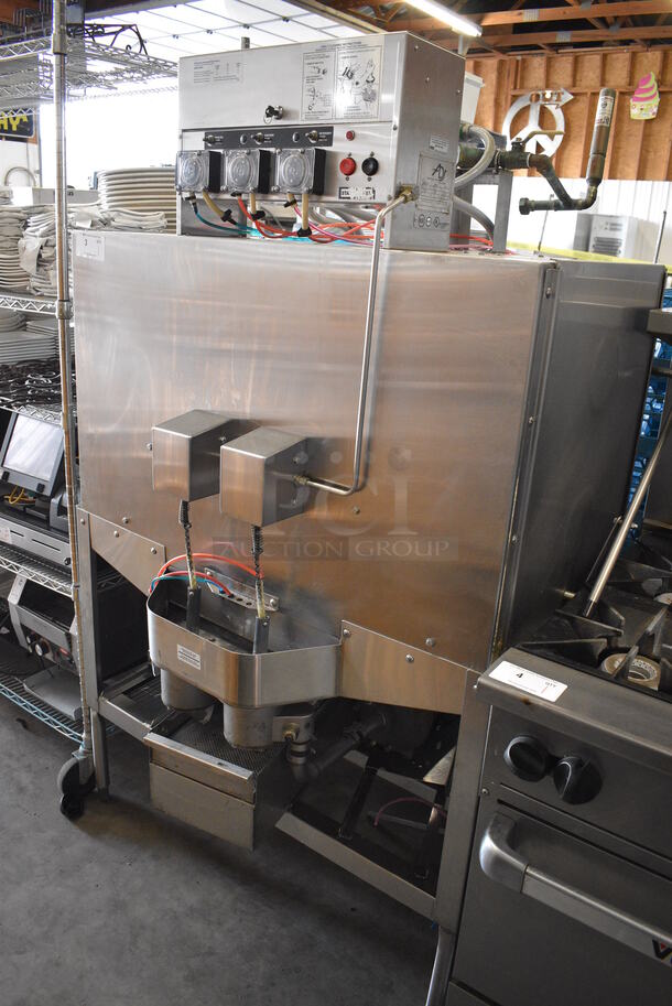BEAUTIFUL! American Dish Service Model 5-AGS Stainless Steel Commercial Floor Style Double Pass Through Dishwasher. 120 Volts, 1 Phase. 50x32x73 - Image 1 of 8