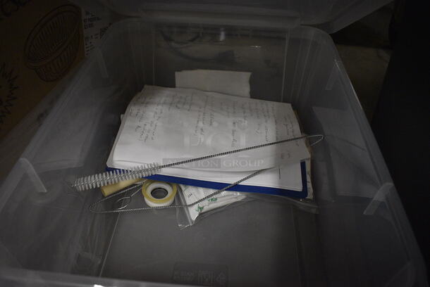 ALL ONE MONEY! Lot of Various Ice Cream Machine Parts in Clear Bin! - Image 1 of 4