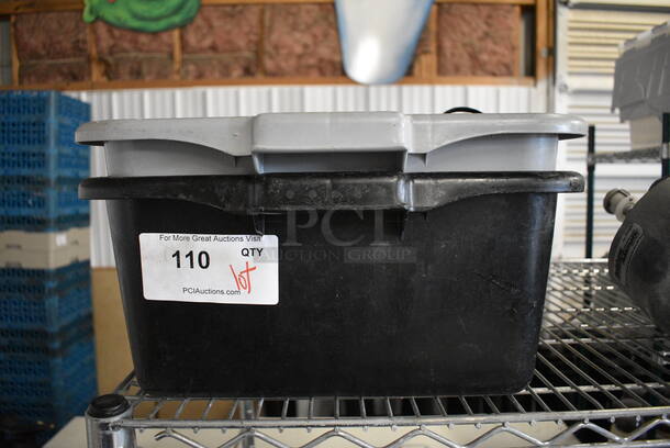 ALL ONE MONEY! Lot of 2 Poly Bus Bins w/ Contents!  - Image 1 of 3