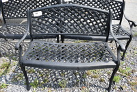Black Metal Bench w/ Arm Rests. 40x22x35