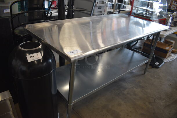 Stainless Steel Commercial Table w/ Metal Undershelf. 72x30x37