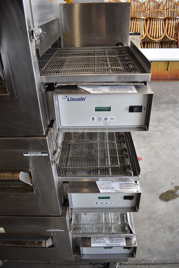 3 GORGEOUS! LATE MODEL! Lincoln Impinger Model 1132-002-U-K1841 Stainless Steel Commercial Electric Powered Conveyor Pizza Ovens on Commercial Casters. 208 Volts, 3 Phase. 57x44x62. 3 Times Your Bid! - Image 2 of 8