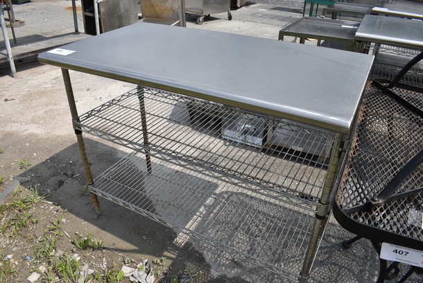 Stainless Steel Table w/ 2 Metro Style Undershelves. 42x24x33.5 - Image 2 of 3