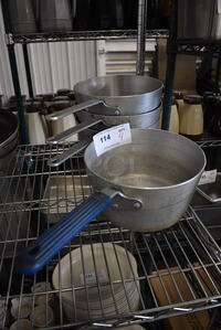 4 Metal Sauce Pots. 17x9x5. 4 Times Your Bid!
