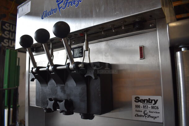 FANTASTIC! 2007 Electro Freeze Model 88T-RMT-137 Stainless Steel Commercial Floor Style Water Cooled 2 Flavor w/ Twist Soft Serve Ice Cream Machine on Commercial Casters. 208-230 Volts, 1 Phase. 24x33x68 - Image 10 of 11