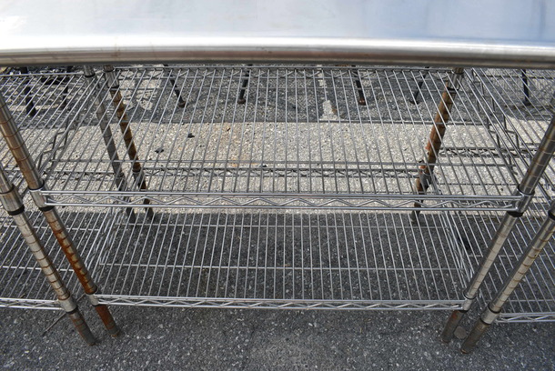 Metal Table w/ 2 Metro Style Undershelves. 36x24x33.5 - Image 2 of 3