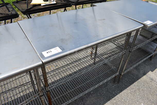 Metal Table w/ 2 Metro Style Undershelves. 36x24x33.5 - Image 3 of 3