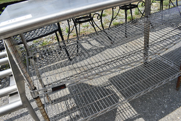 Metal Table w/ 2 Metro Style Undershelves. 42x24x33.5 - Image 2 of 3