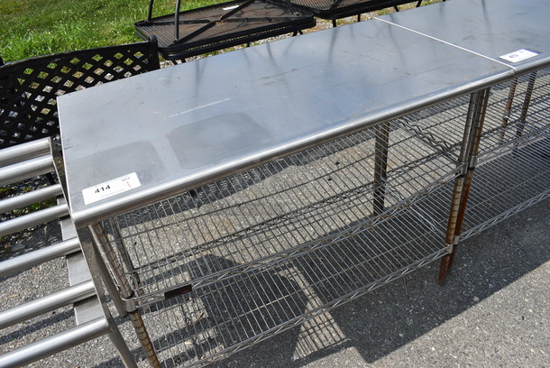 Metal Table w/ 2 Metro Style Undershelves. 42x24x33.5 - Image 3 of 3