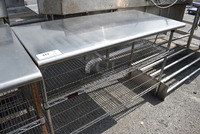 Metal Table w/ 2 Metro Style Undershelves. 48x24x33.5