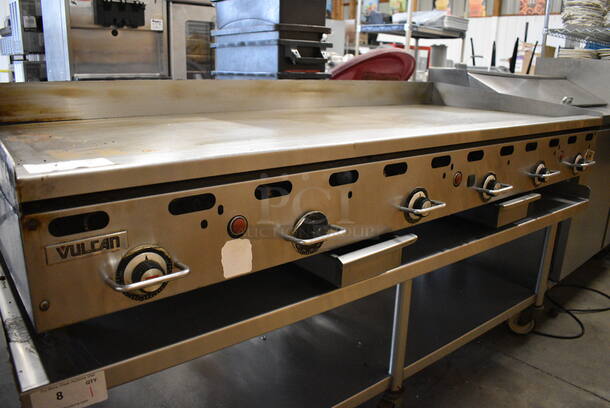 GORGEOUS! LATE MODEL! Vulcan Stainless Steel Commercial Countertop Gas Powered Flat Top Griddle w/ Thermostatic Controls. 72x31x16 - Image 2 of 5