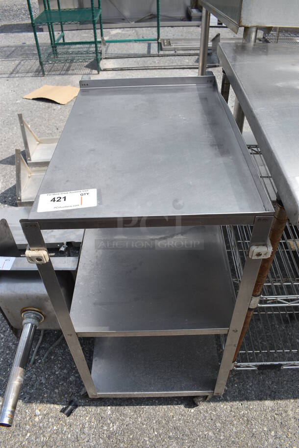 Stainless Steel Cart w/ 2 Undershelves on Commercial Casters. 15.5x24x32 - Image 1 of 3