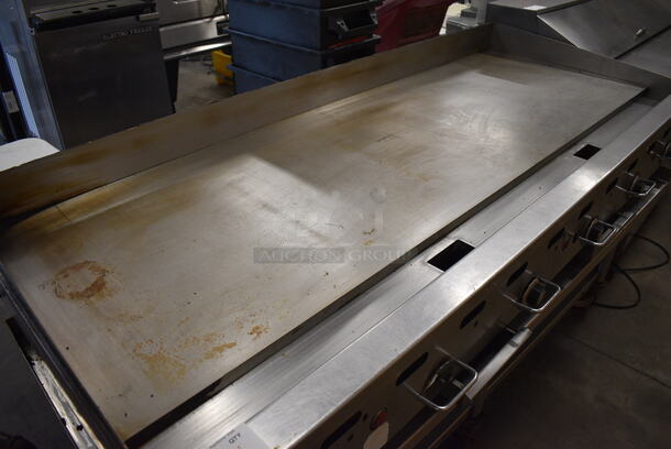 GORGEOUS! LATE MODEL! Vulcan Stainless Steel Commercial Countertop Gas Powered Flat Top Griddle w/ Thermostatic Controls. 72x31x16 - Image 4 of 5