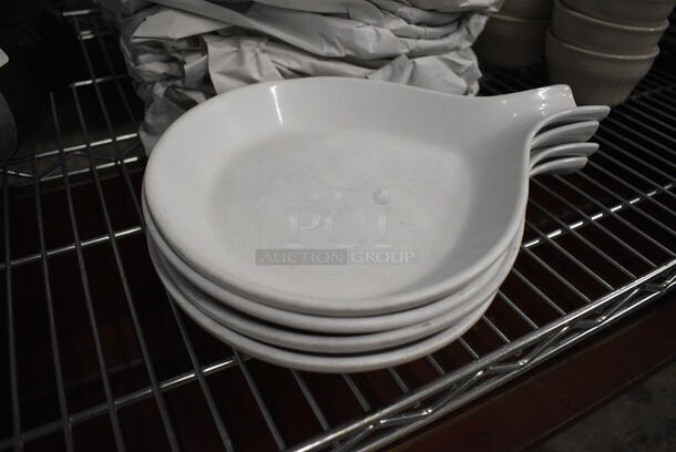 15 White Ceramic Plates w/ Handle. 11x8x1.5. 15 Times Your Bid! - Image 1 of 3