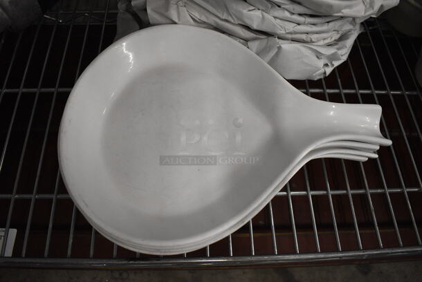 15 White Ceramic Plates w/ Handle. 11x8x1.5. 15 Times Your Bid! - Image 2 of 3