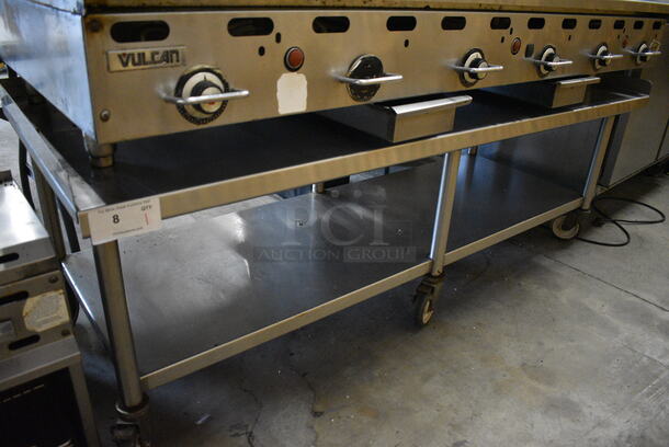 Stainless Steel Commercial Equipment Stand w/ Undershelf on Commercial Casters. 72x30x26