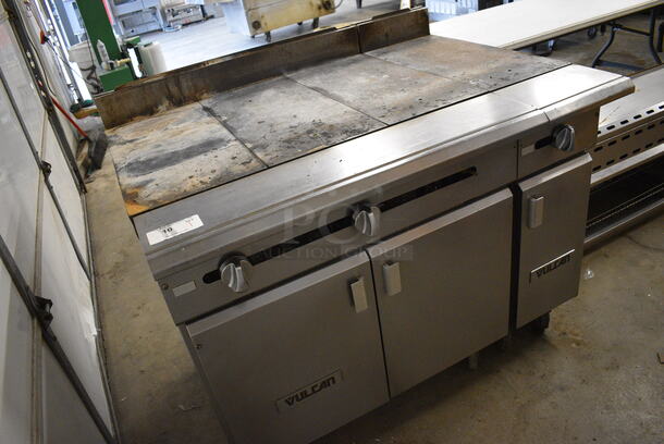 SWEET! LATE MODEL! Vulcan Model V336HB-505 Stainless Steel Commercial Gas Powered Flat Top Griddle w/ Lower Doors on Commercial Casters. 48x37x40 - Image 3 of 11