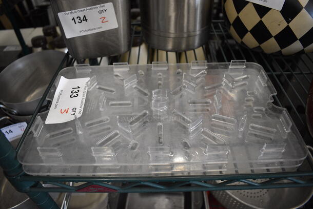 3 Poly Clear Straining Inserts. 14x8x1. 3 Times Your Bid!