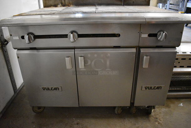 SWEET! LATE MODEL! Vulcan Model V336HB-505 Stainless Steel Commercial Gas Powered Flat Top Griddle w/ Lower Doors on Commercial Casters. 48x37x40 - Image 5 of 11